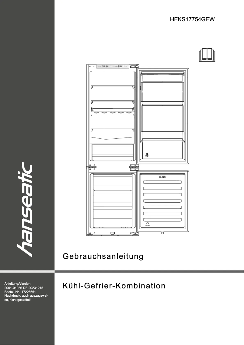 Page 1 de la notice Manuel utilisateur Hanseatic HEKS17754GEW