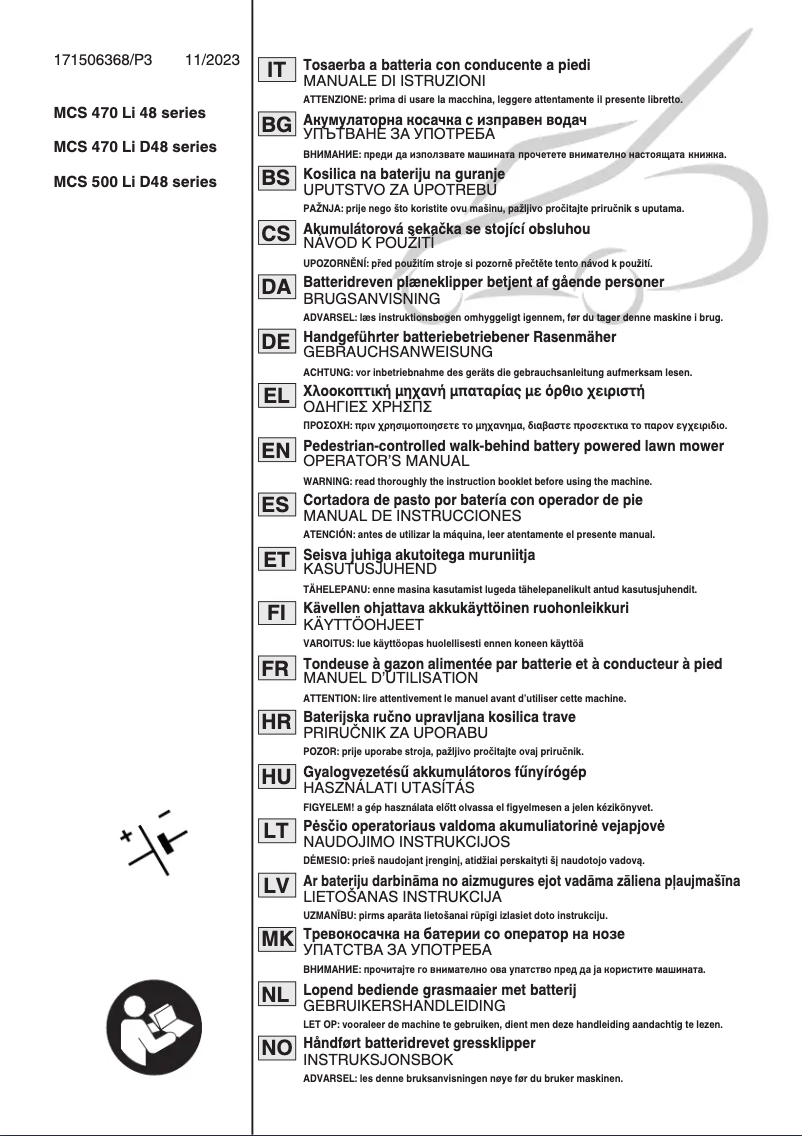 Page 1 de la notice Manuel utilisateur Stiga Multiclip 547e Kit