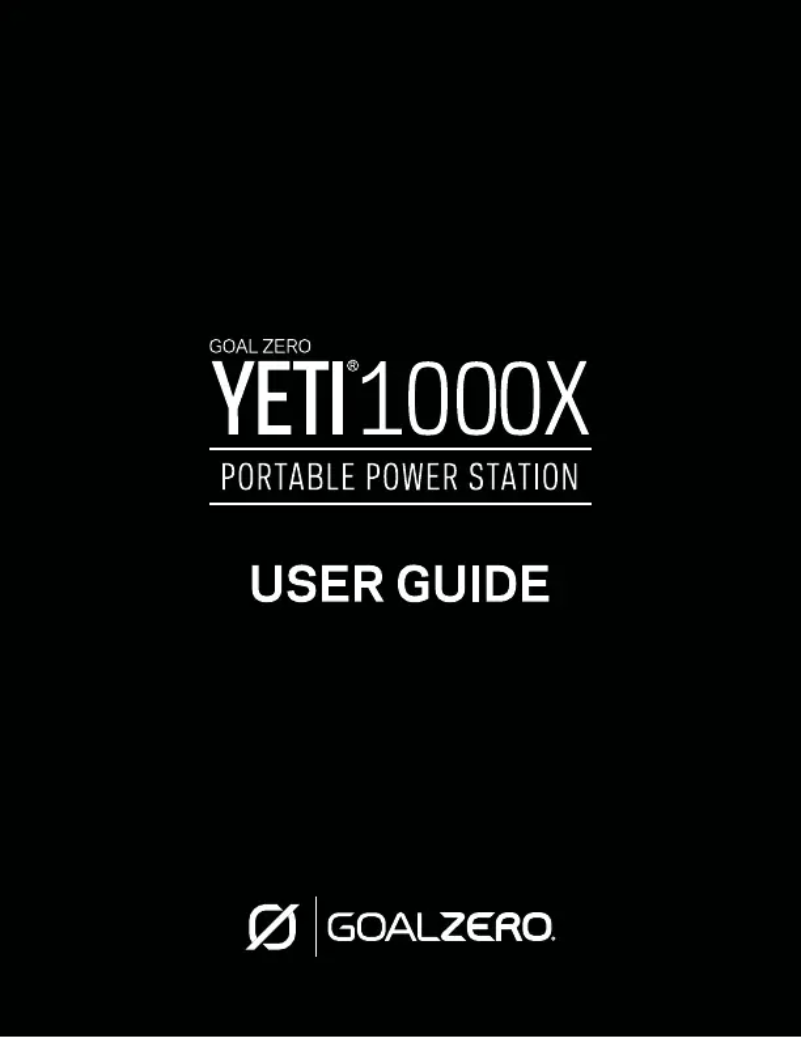 Página 1 del manual Manual de usuario Goal Zero Yeti 1000X