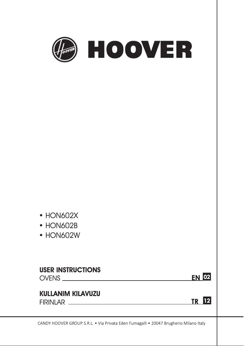 Page n°1 - Mode d'emploi Hoover HON602B/E