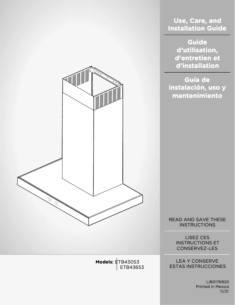 Image de la première page du manuel de l'appareil Toblino ETB430S3