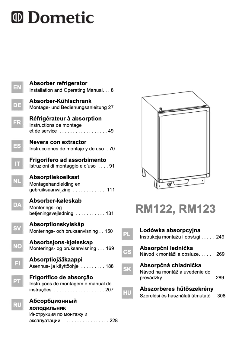 Página 1 del manual Manual de instrucciones Dometic RM 123