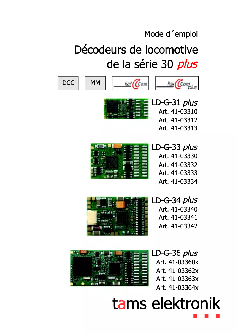 Image de la première page du manuel de l'appareil LD-G-31