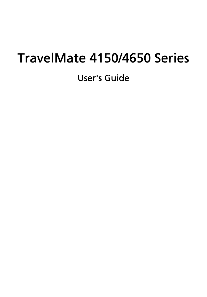 Page n°1 - Manuel utilisateur Acer Travelmate 4650
