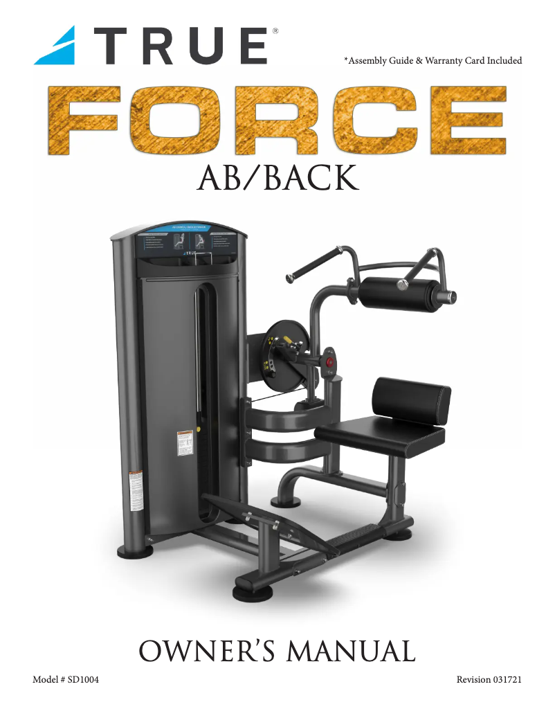 Page n°1 - Manuel utilisateur True Force SD1004