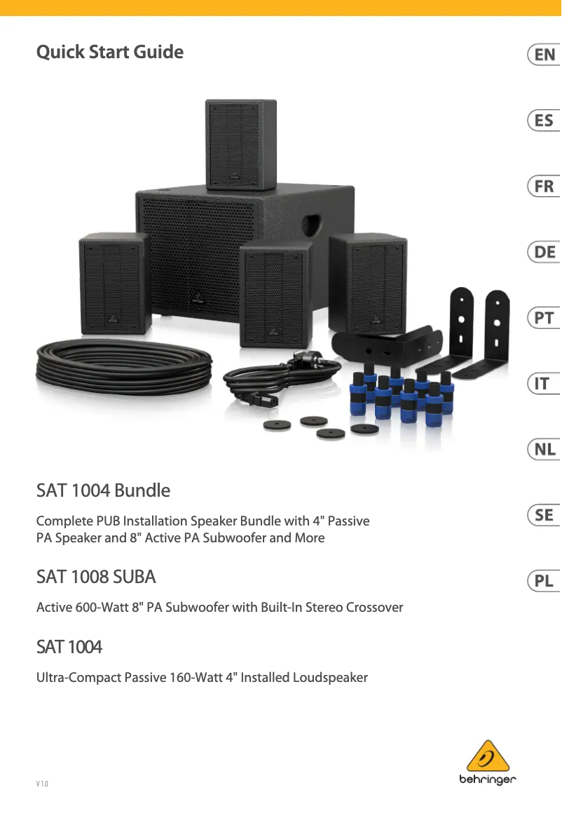 Image de la première page du manuel de l'appareil SAT 1008 SUBA