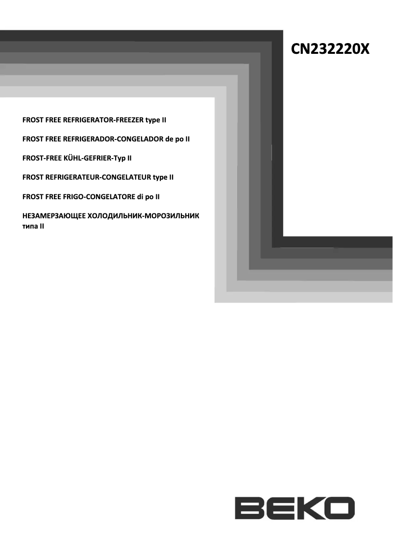 Page 1 de la notice Manuel utilisateur Beko CN 232220 X