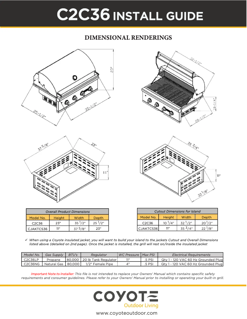 Page 1 de la notice Guide de démarrage rapide Coyote C2C36LP