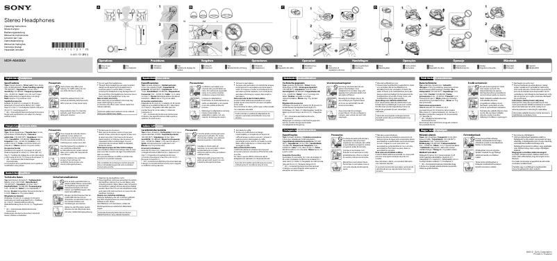 Page 1 de la notice Manuel utilisateur Sony MDR-AS400IP