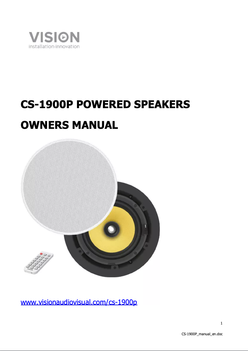 Image de la première page du manuel de l'appareil CS-1900P