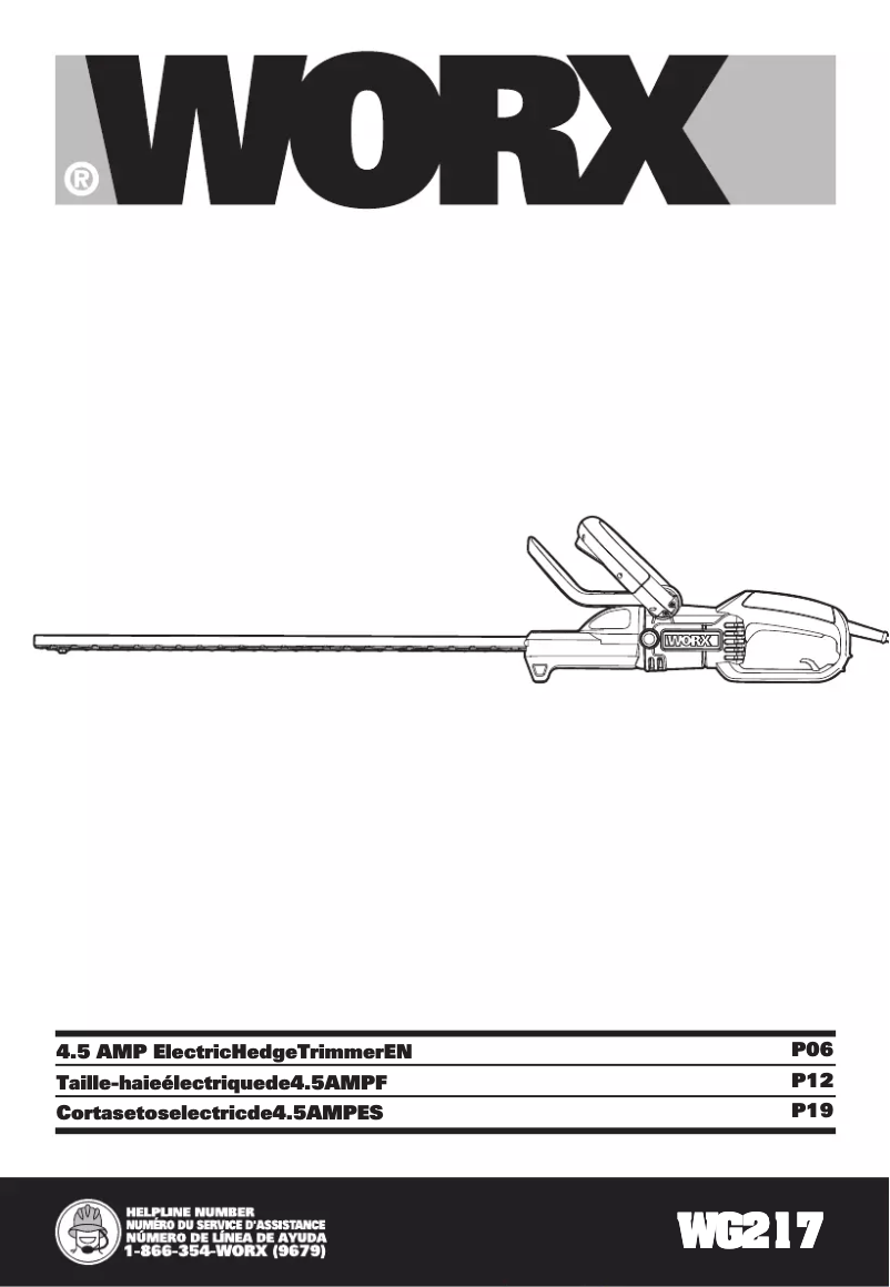 Page 1 de la notice Manuel utilisateur Worx WG217