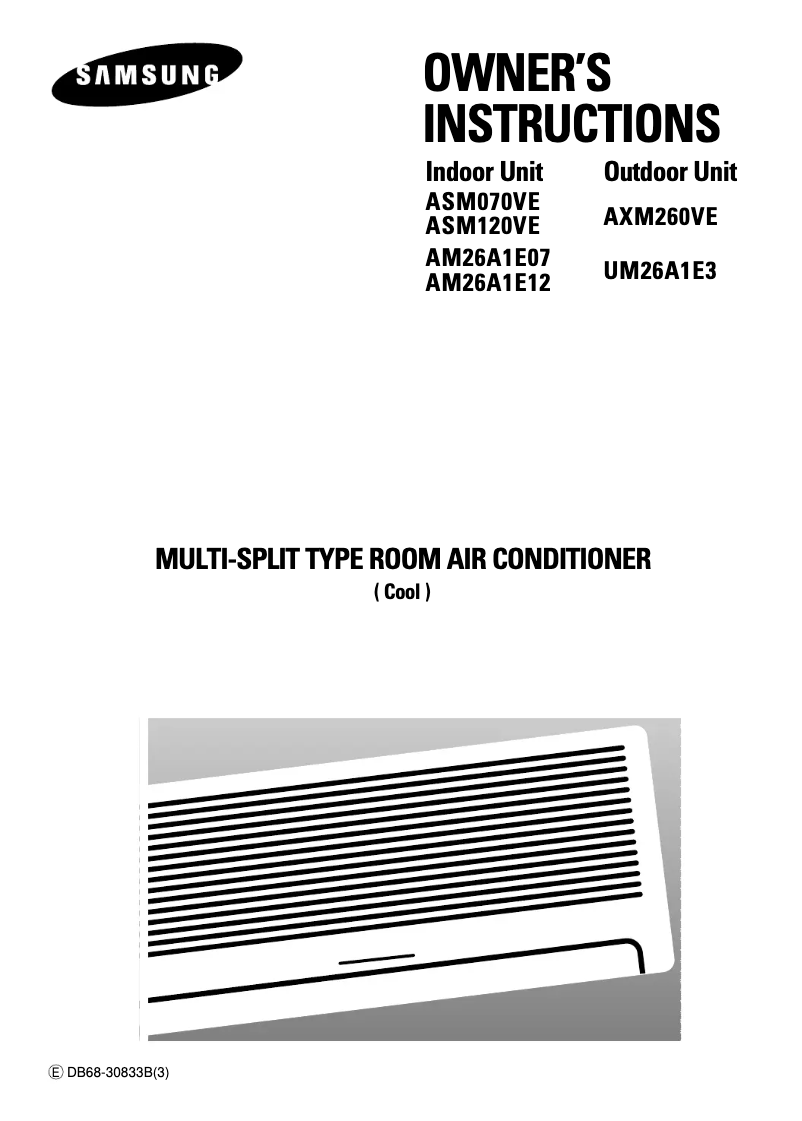 Page 1 de la notice Manuel utilisateur Samsung AXM260VE