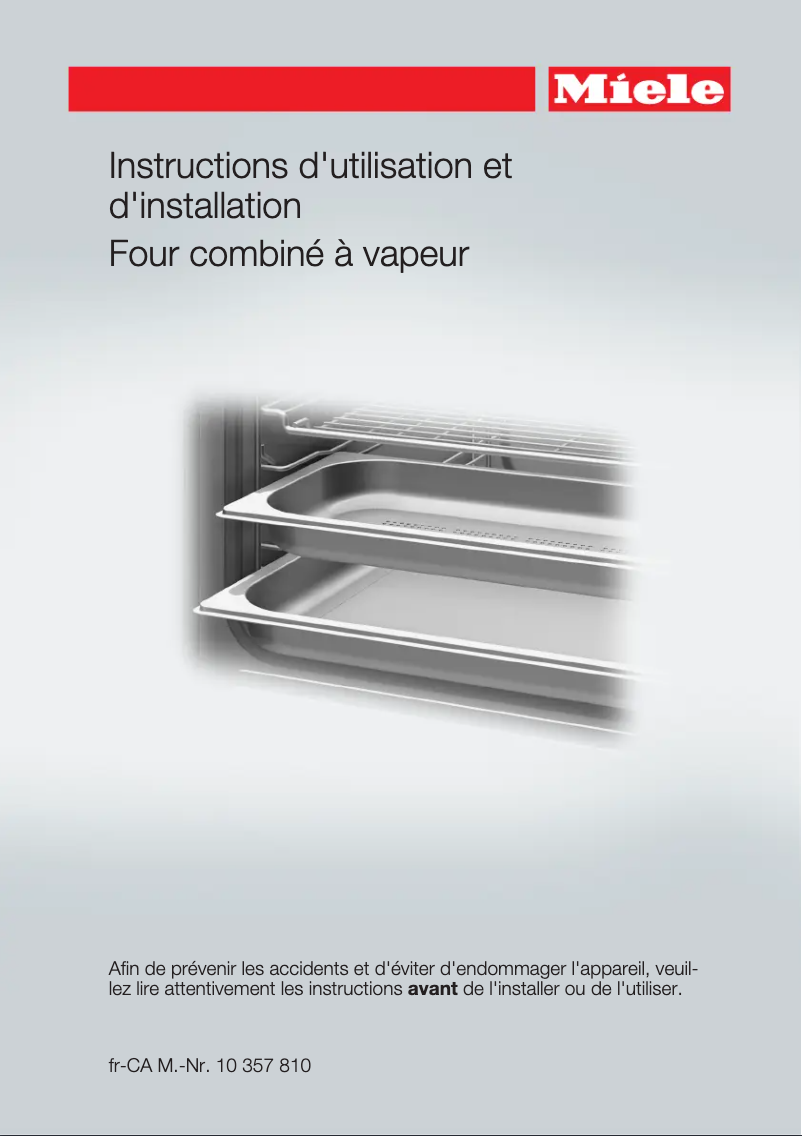 Page n°1 - Manuel utilisateur Miele DGC 6700-1