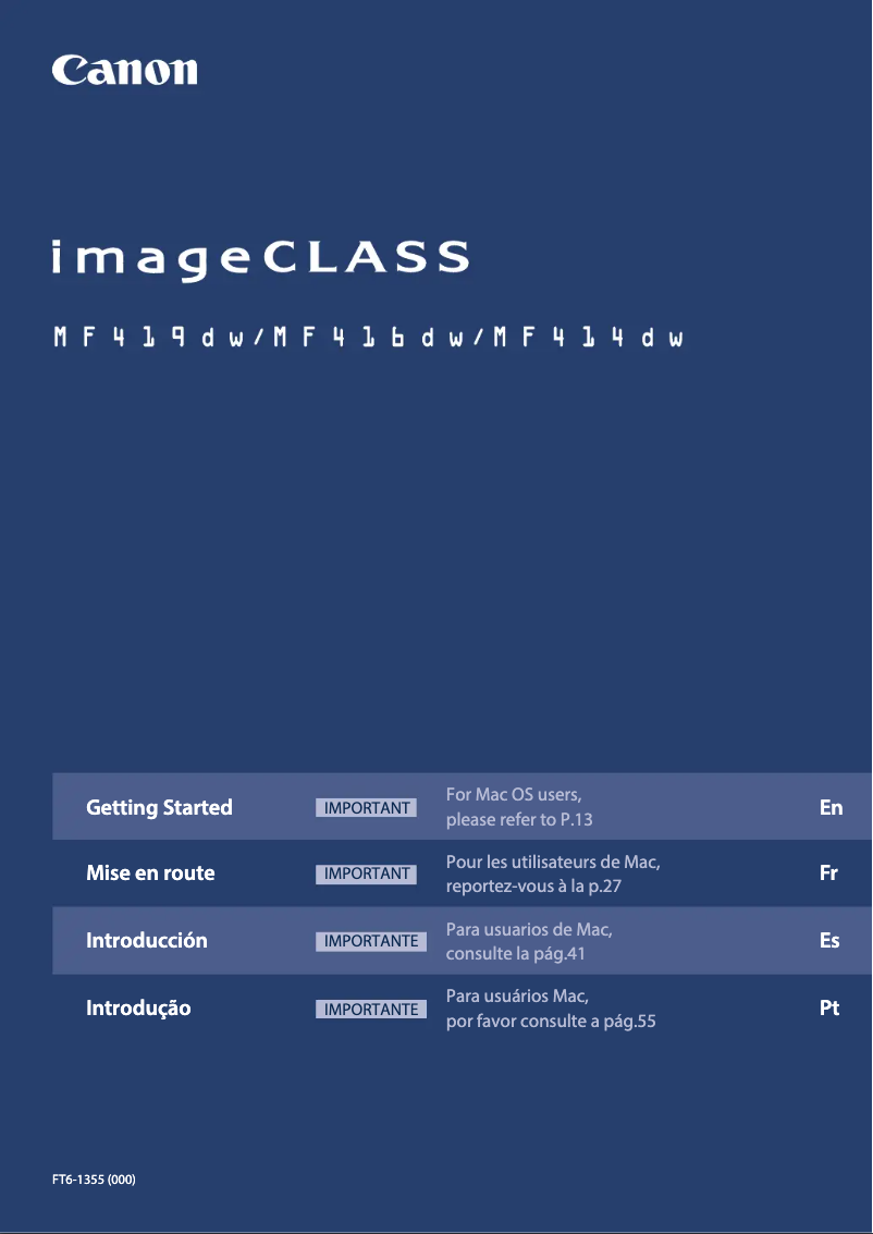 Page 1 de la notice Manuel utilisateur Canon imageCLASS MF414dw