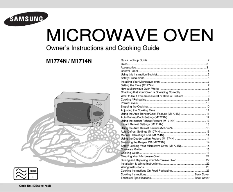 Page 1 de la notice Manuel utilisateur Samsung M1714N-Y