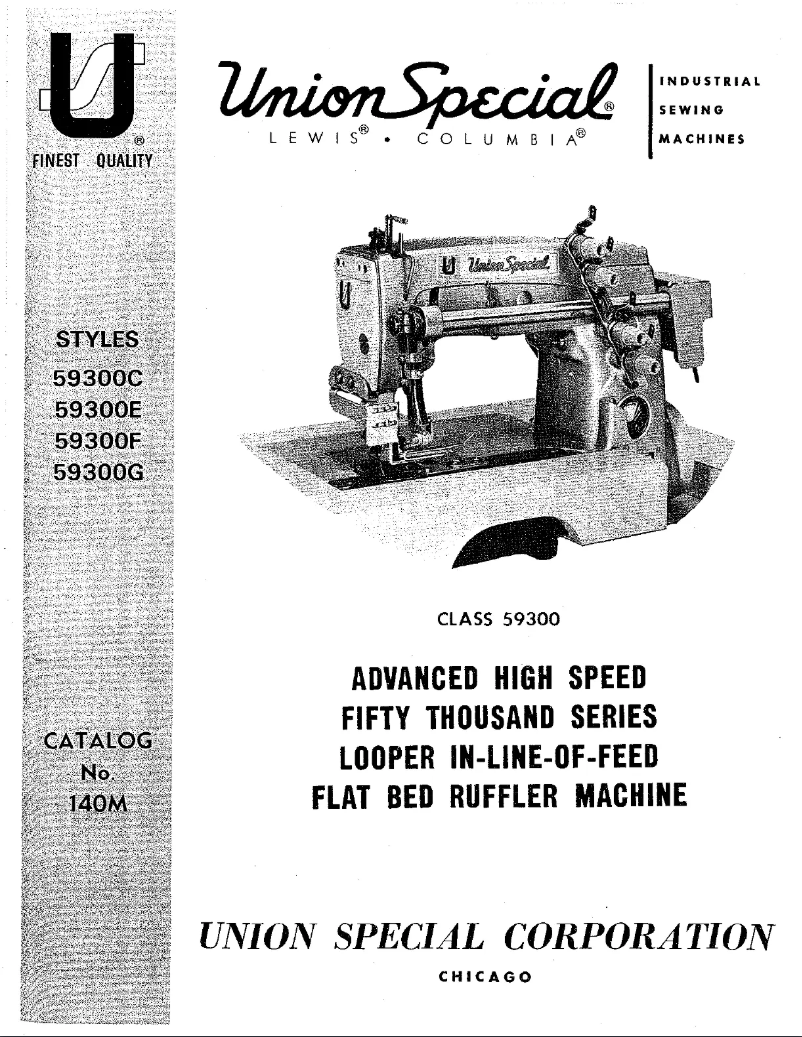 Page n°1 - Manuel utilisateur Union Special 59300C