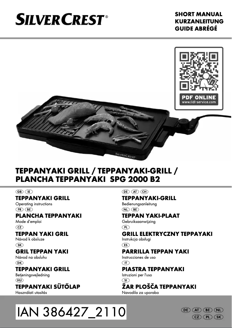 Page 1 de la notice Manuel utilisateur SilverCrest SPG 2000 B2