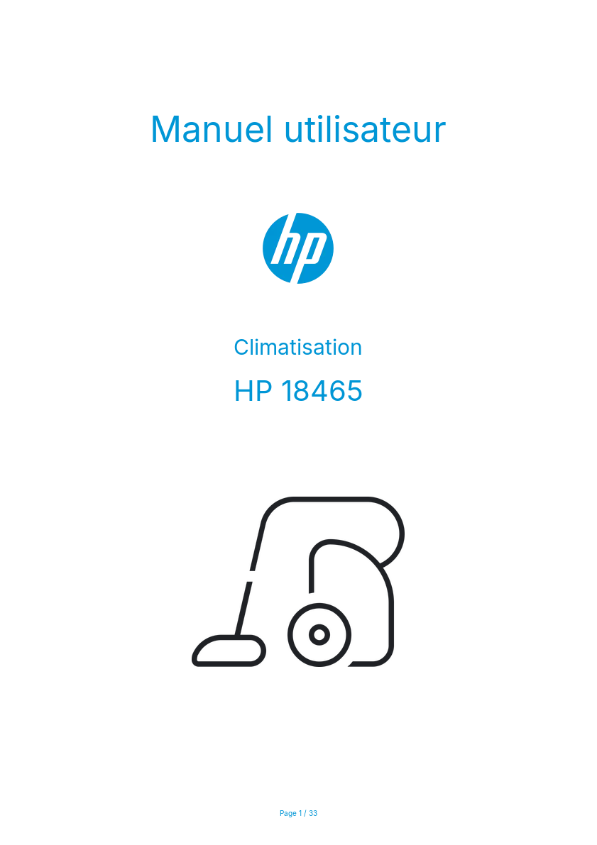 Page n°1 - Manuel utilisateur HP 18465