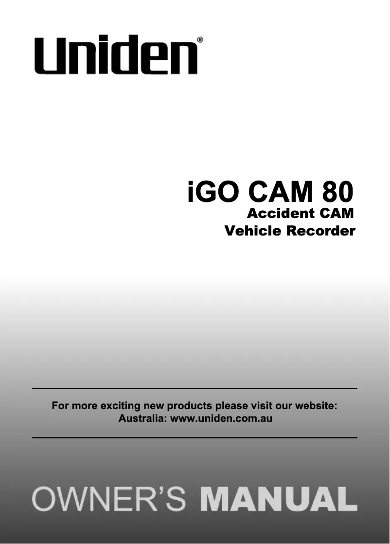 Image de la première page du manuel de l'appareil iGo Cam 80