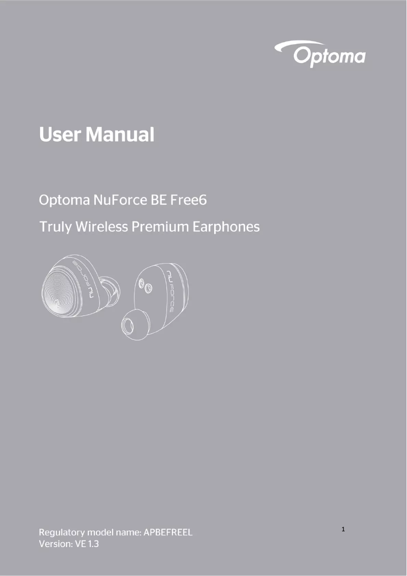 Page n°1 - Manuel utilisateur Optoma BE Free6
