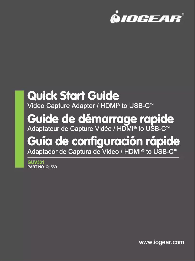 Image de la première page du manuel de l'appareil GUV301