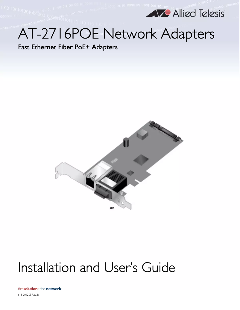 Page n°1 - Manuel utilisateur Allied Telesis 2716POE/FXSC
