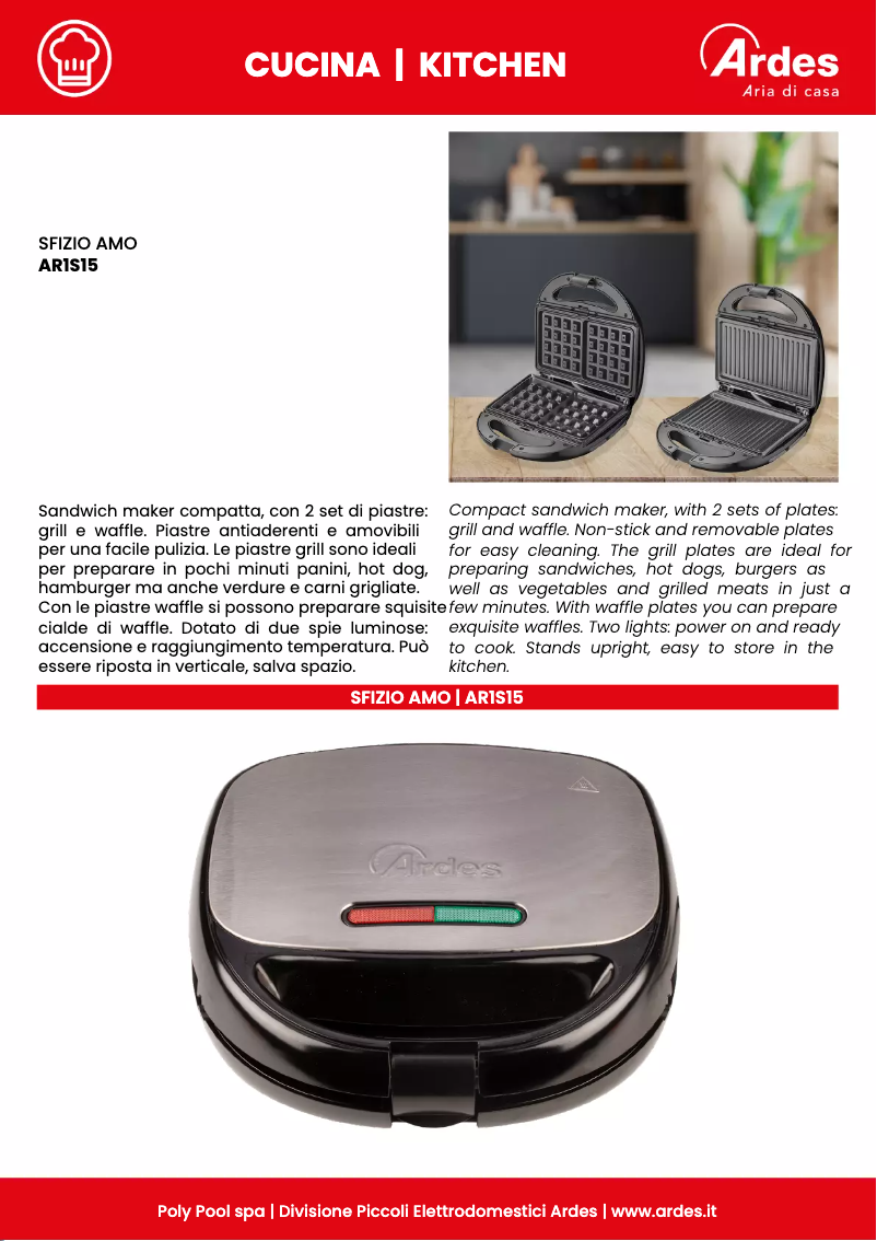 Página 1 del manual Ficha técnica Ardes AR1S15