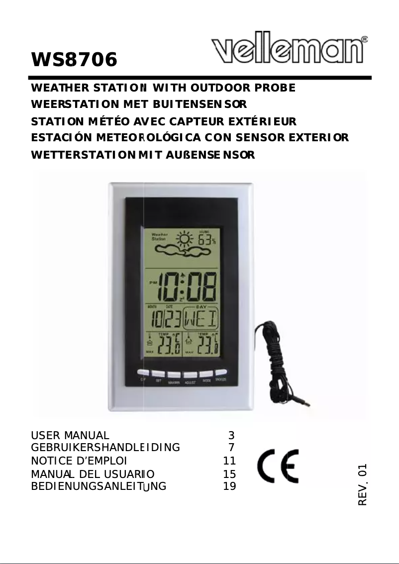 Image de la première page du manuel de l'appareil WS8706