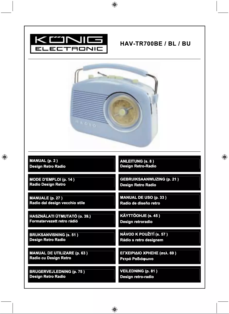 Image de la première page du manuel de l'appareil HAV-TR700BU