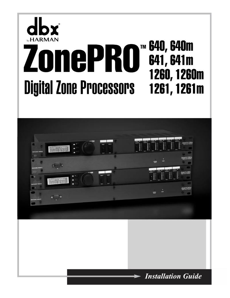 Page n°1 - Manuel utilisateur DBX ZonePRO 641