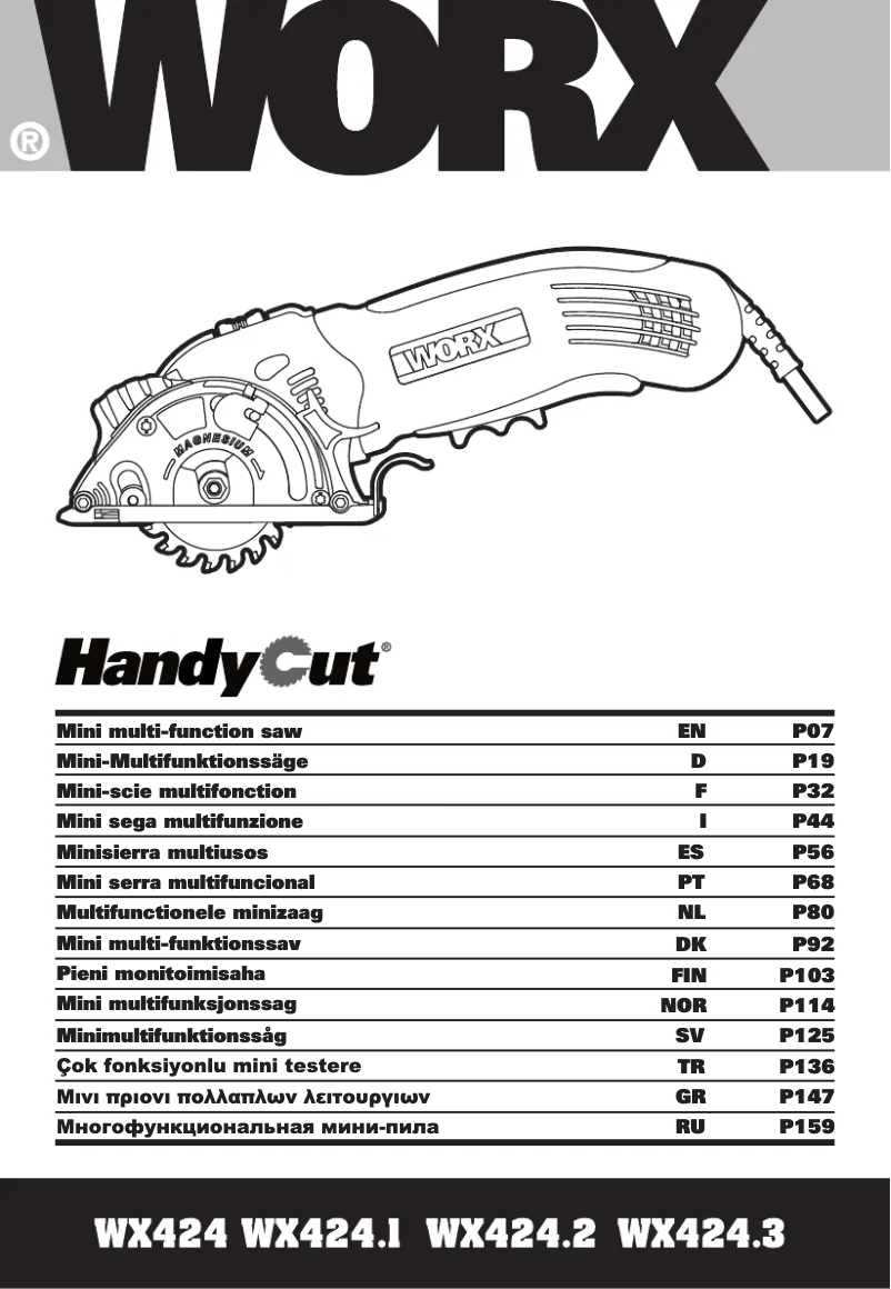 Page n°1 - Manuel utilisateur Worx WX424.3