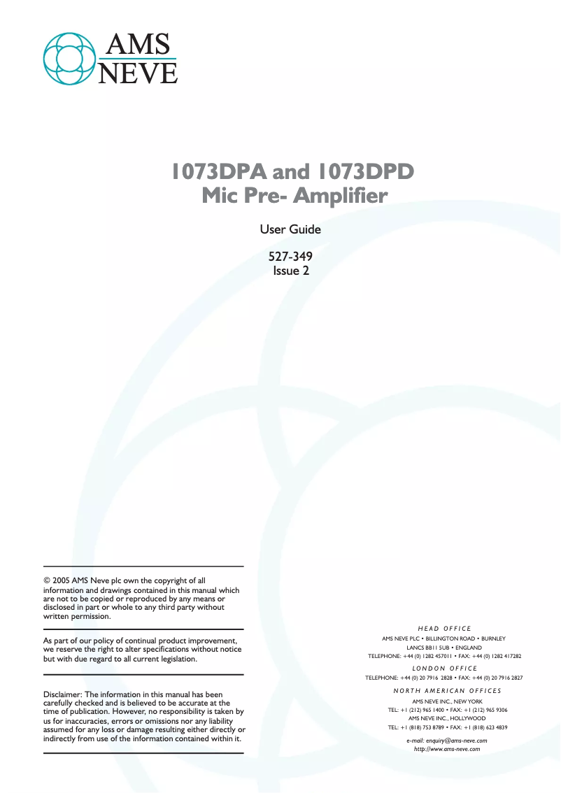 Image de la première page du manuel de l'appareil 1073DPD