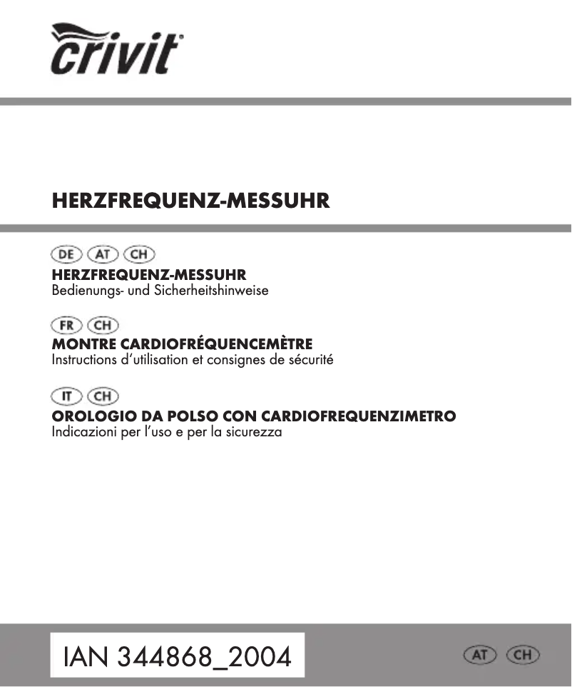 Page n°1 - Manuel utilisateur Crivit HG06766