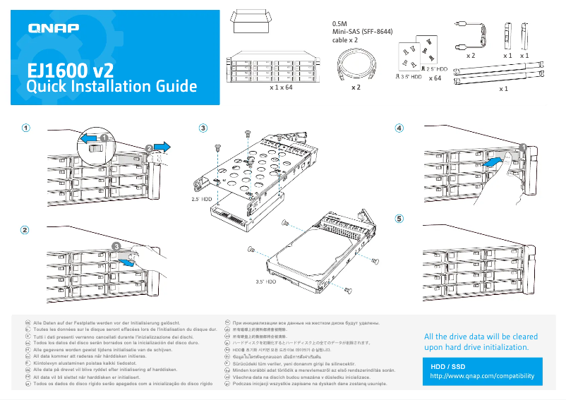 Page n°1 - Manuel utilisateur QNAP EJ1600 v2