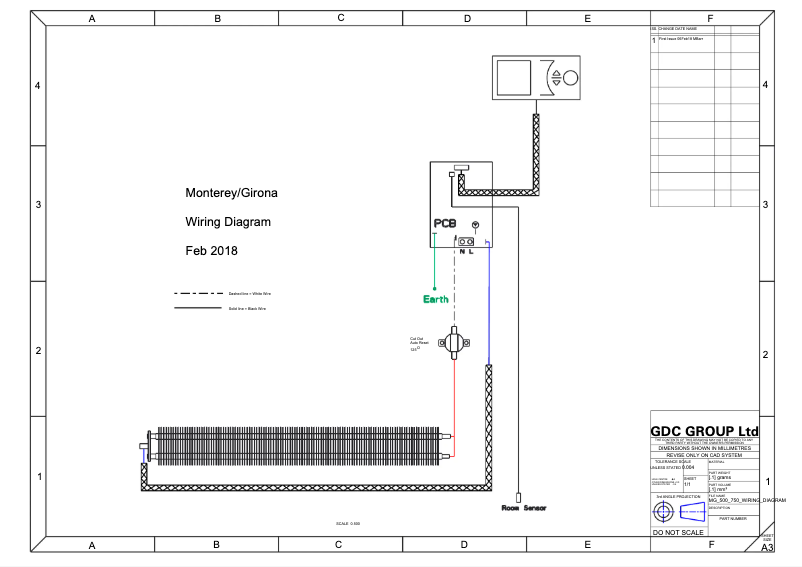 Page 1 de la notice Schéma de câblage Dimplex GFP100WE