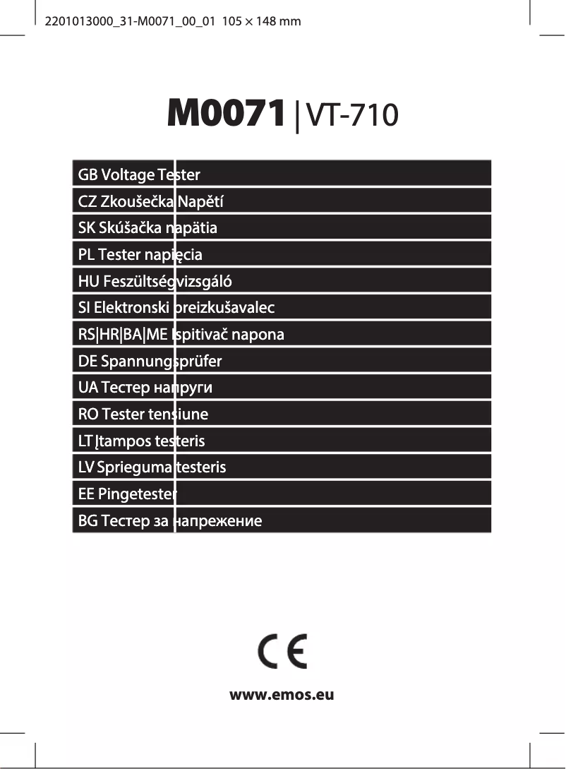 Page 1 de la notice Manuel utilisateur Emos M0071