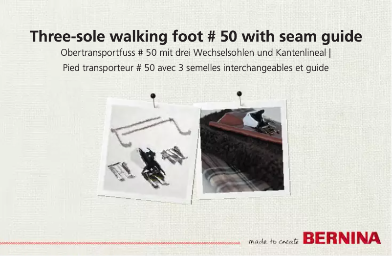 Page n°1 - Manuel utilisateur Bernina 50