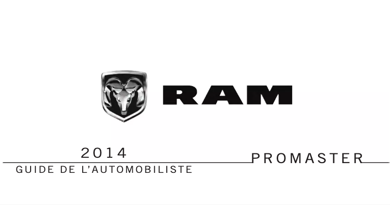 Page 1 de la notice Manuel utilisateur RAM ProMaster (2014)