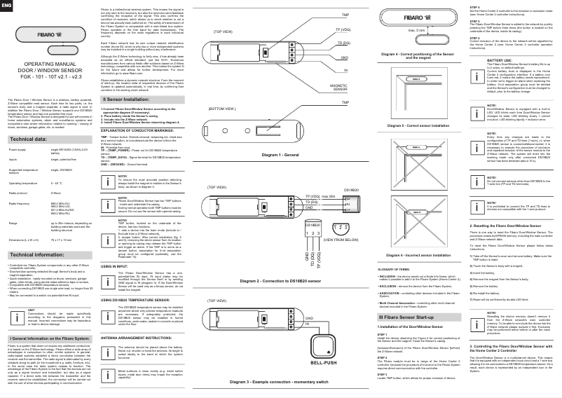 Page 1 de la notice Manuel utilisateur Fibaro FGK-104