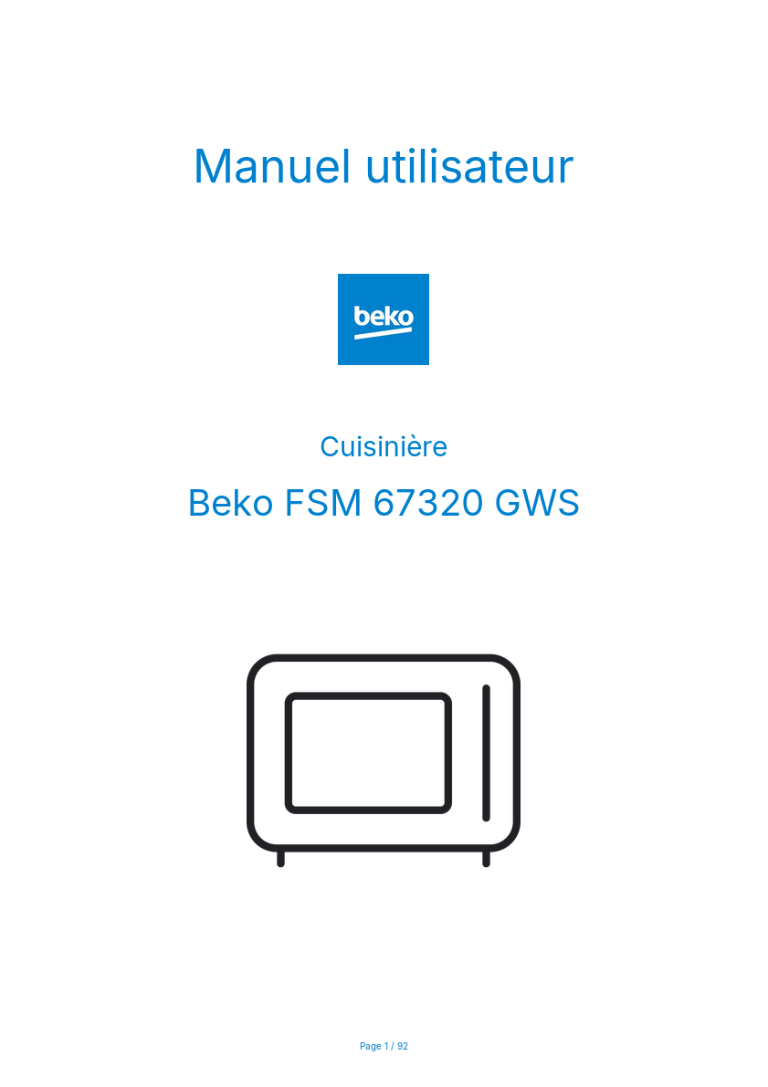 Image de la première page du manuel de l'appareil FSM 67320 GWS