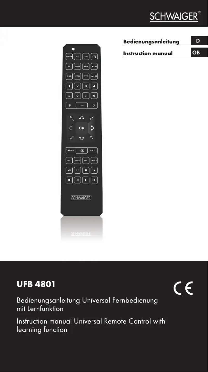 Página 1 del manual Manual de usuario Schwaiger UFB4801 031