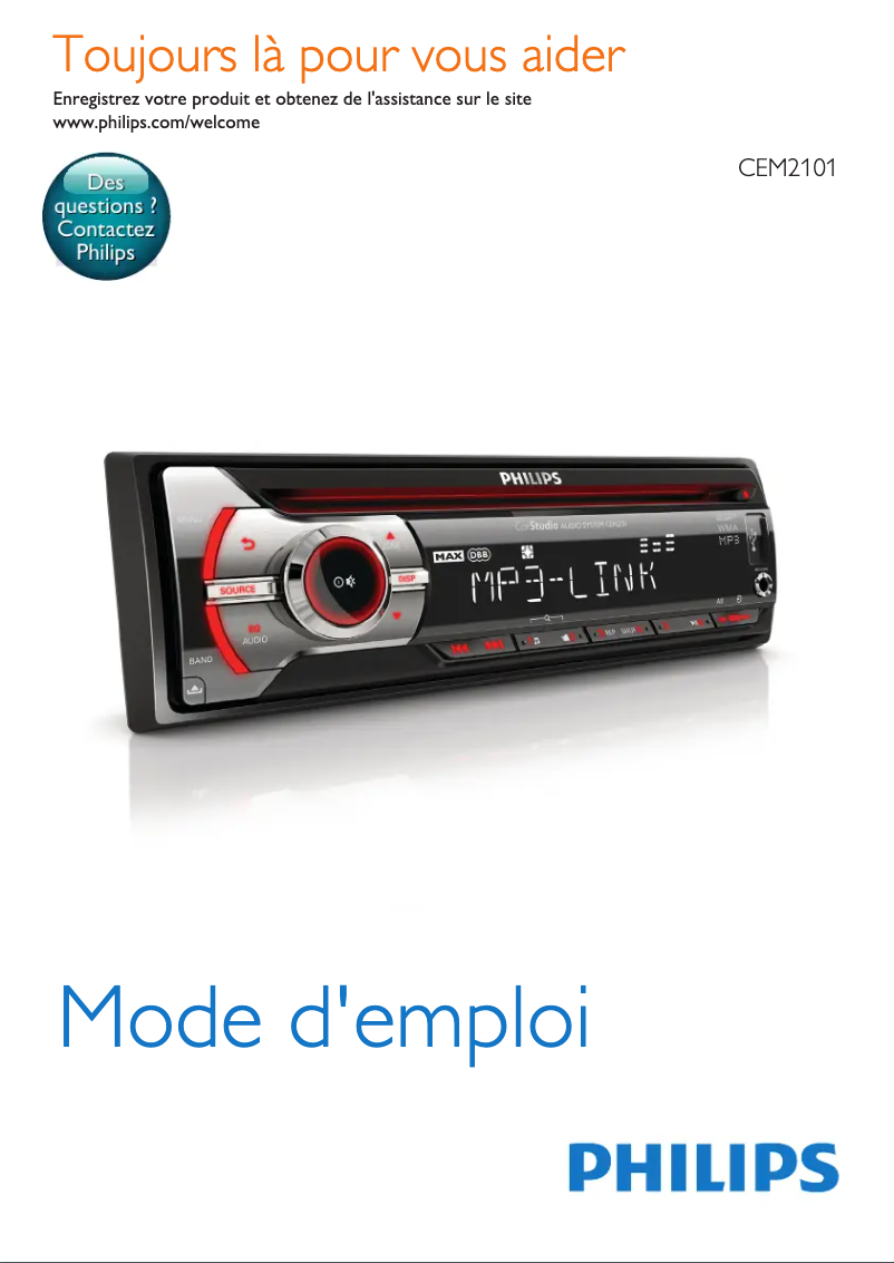 Image de la première page du manuel de l'appareil CarStudio CE135BT