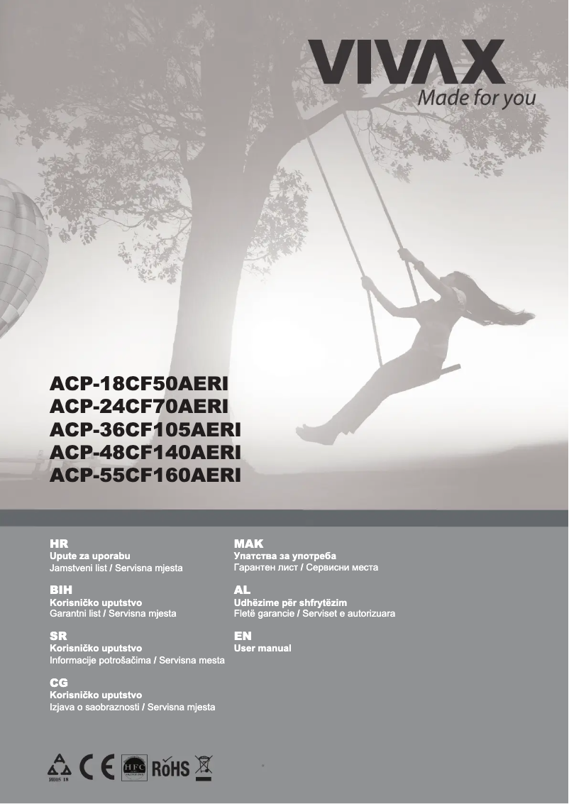 Image de la première page du manuel de l'appareil ACP-36CF105AERI