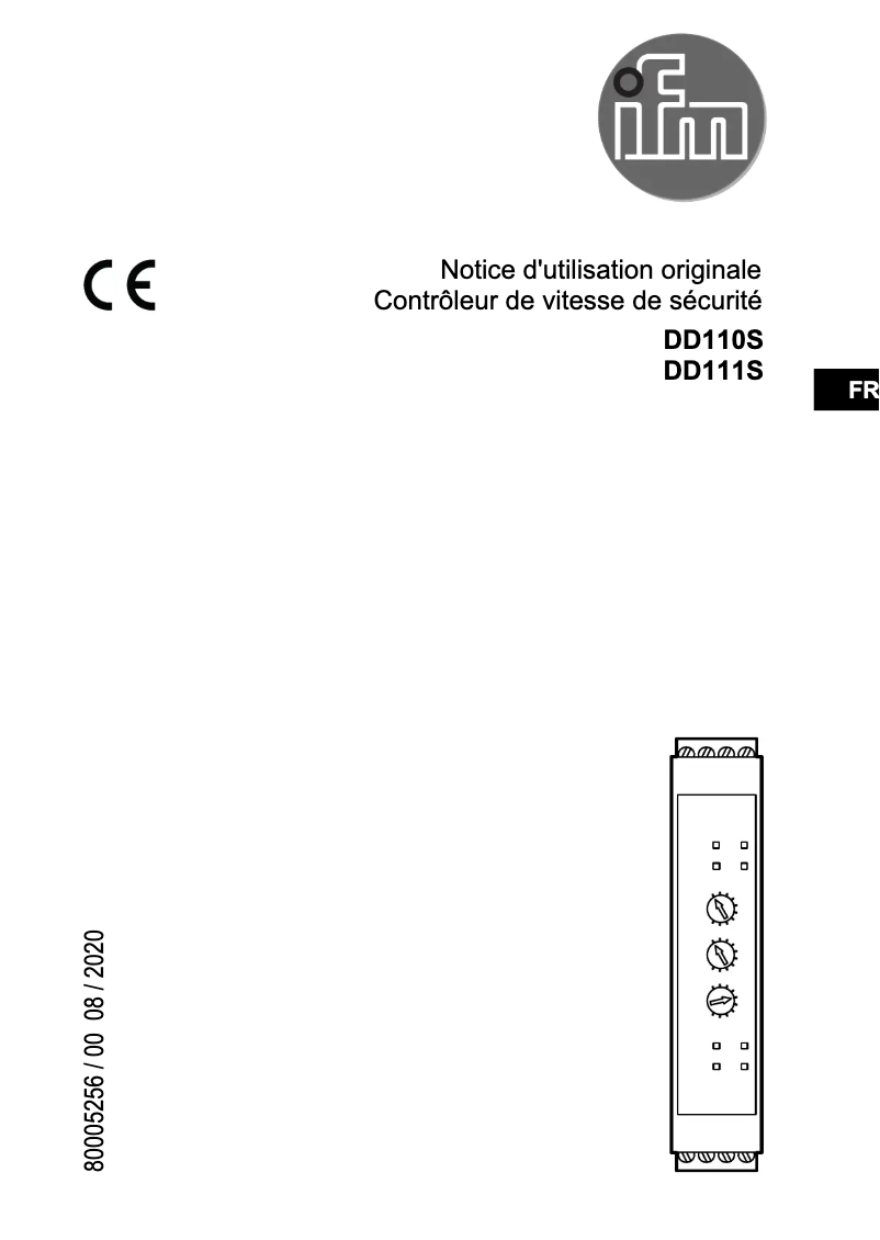 Page 1 de la notice Manuel utilisateur IFM DD110S