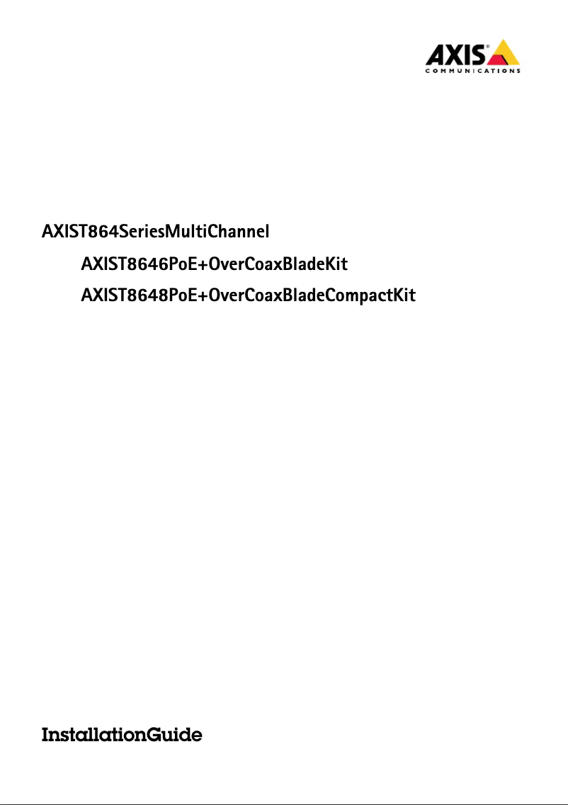 Page n°1 - Manuel utilisateur Axis T8646
