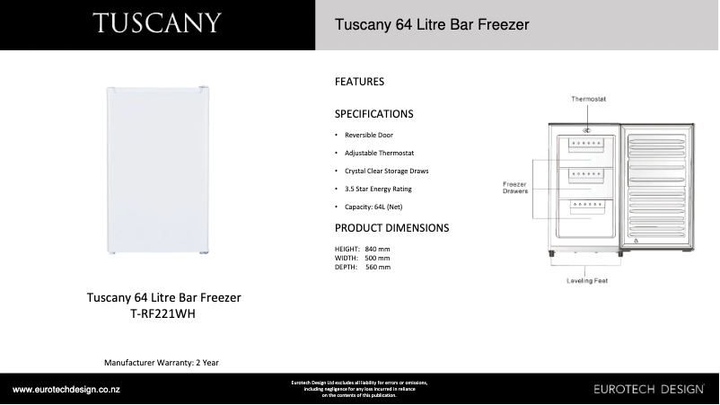 Page n°1 - Fiche technique Eurotech ED-BFR65WH