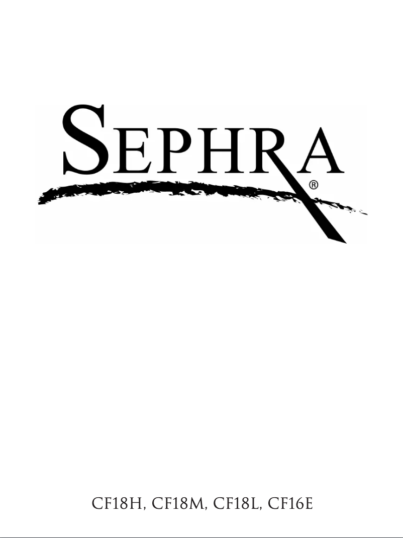 Page n°1 - Manuel utilisateur Sephra CF18H