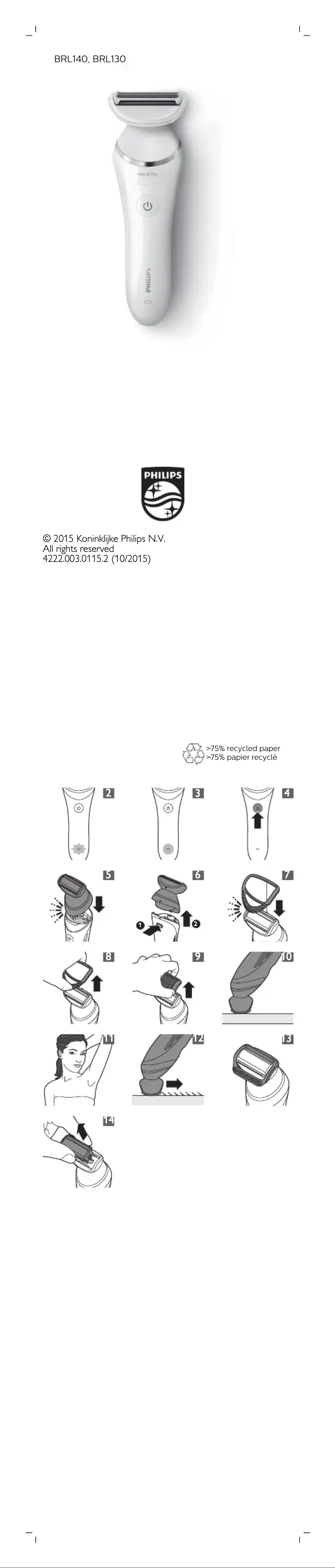 Page 1 de la notice Manuel utilisateur Philips SatinShave Essential HP6306