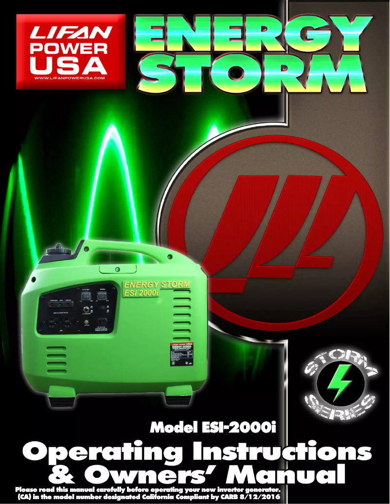 Página 1 del manual Manual de usuario Lifan Energy Storm 2000i
