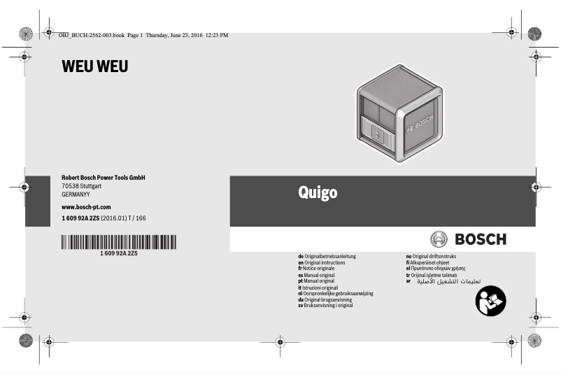 Page 1 de la notice Manuel utilisateur Bosch Quigo 3